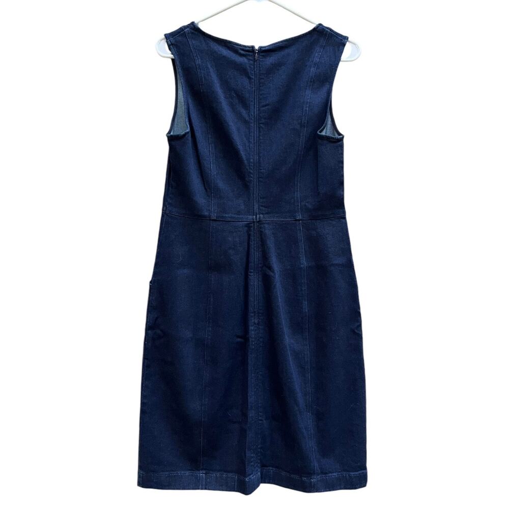 NEW Boden Helen Dark Denim Sleeveless Dress Back Zip Front Pockets Women's 6 - Picture 6 of 6